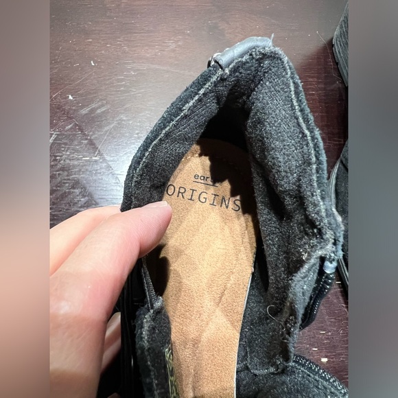 New Earth Origins Odel Distressed Black Suede Ankle Boots Booties Womens Sz 7.5 - Picture 5 of 6